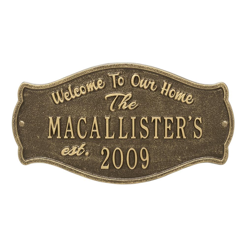 Fluted Arch Welcome Anniversary Personalized Plaque, Antique Brass price history on PriceWatchPro