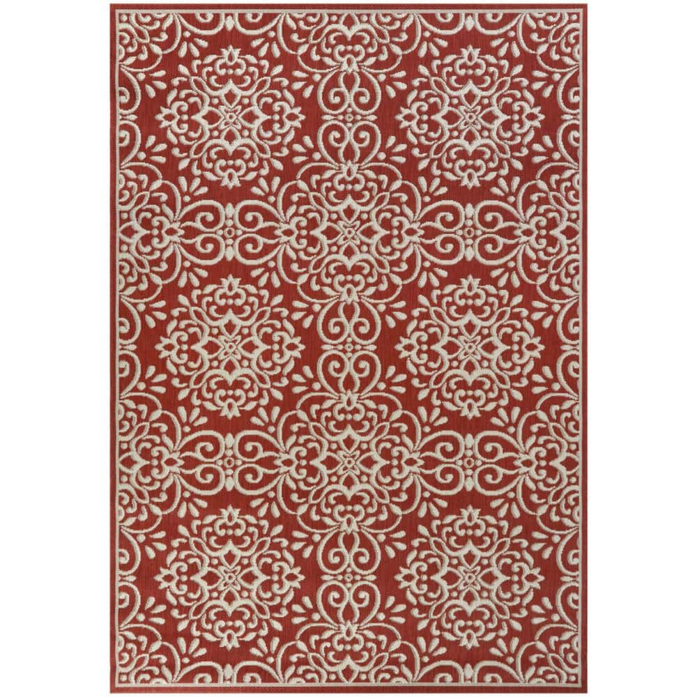 BALTA Kendrick Burnt Orange 7 ft. 10 in. x 10 ft. Medallion Indoor