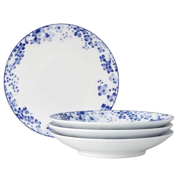 Bloomington Road Blue 9.25 in. 26 oz. (Blue) Porcelain Pasta Bowls (Set of 4)