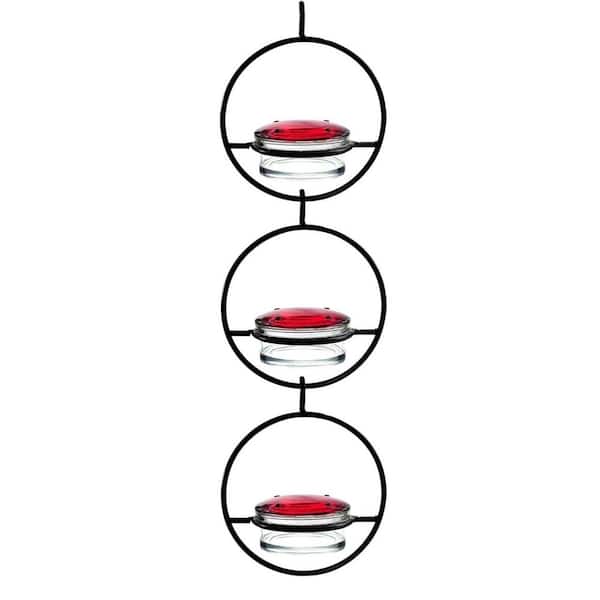 Metal Circular Hanging Hummingbird Feeder for Outdoor Gardens, Backyards, Courtyards and Decks