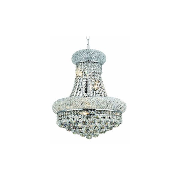 Elegant Lighting 8-Light Chrome Wall Sconce with Clear Crystal
