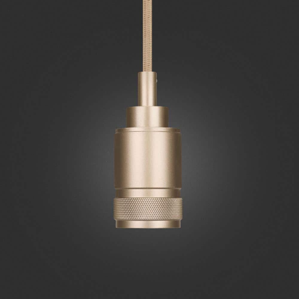 Matte Gold Industrial Style Steel Pendant Light with 15-Foot Cord
