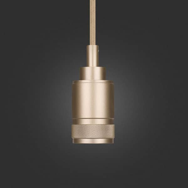 60-Watt 1-Light Socket Matte Gold Industrial Style Pendant Light Plug in and Hardwire Fixture