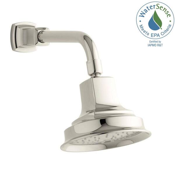 KOHLER Margaux 1-Spray Single Function 5.9375 in. Katalyst Air-Induction Showerhead in Vibrant Polished Nickel