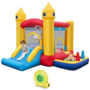 Kids Bounce House Castle with Slide & Ball Pit Pool Ocean Balls & 480W Blower Included