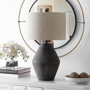 Ersta 26.5 in. Brown Table Lamp with Oatmeal Shade