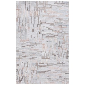 Abstract Gray/Brown 3 ft. x 5 ft. Abstract Gray/Brown Colorblock Area Rug