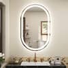 Apmir 20 in. W x 32 in. H Oval Frameless Super Bright 192 LEDs/M Lighted Anti-Fog Tempered Glass Wall Bathroom Vanity Mirror L060J-5080