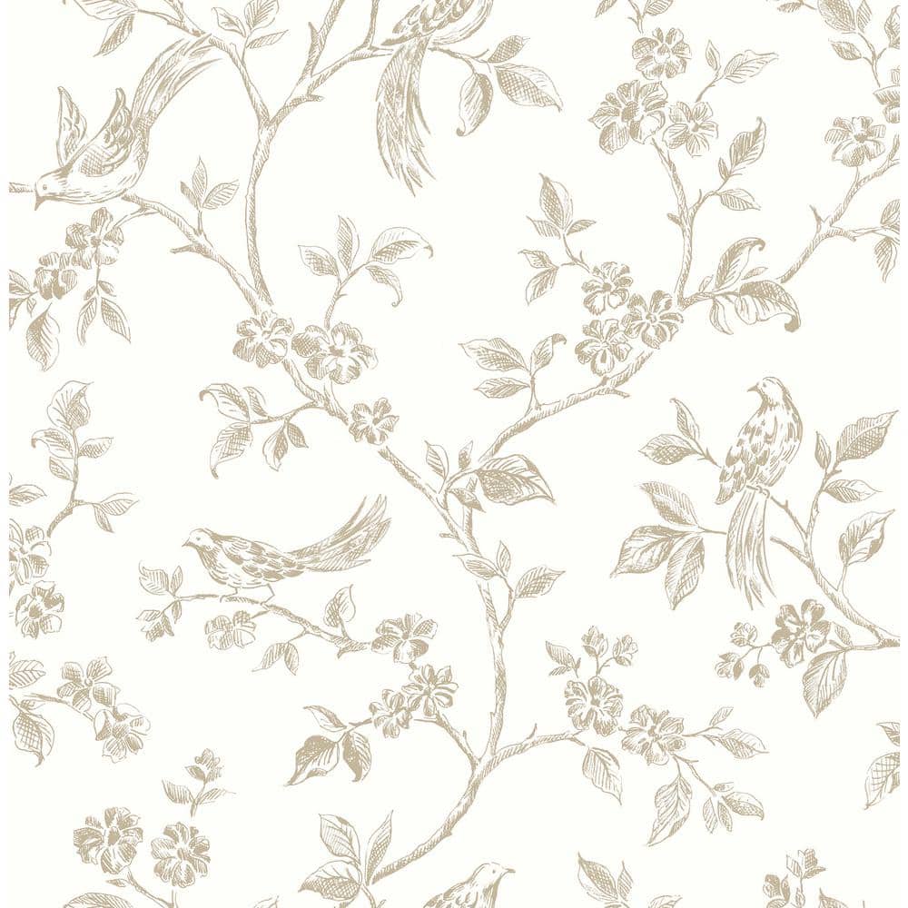 Ray Taupe Bird Trail Strippable Roll (Covers 56.4 sq. ft.)