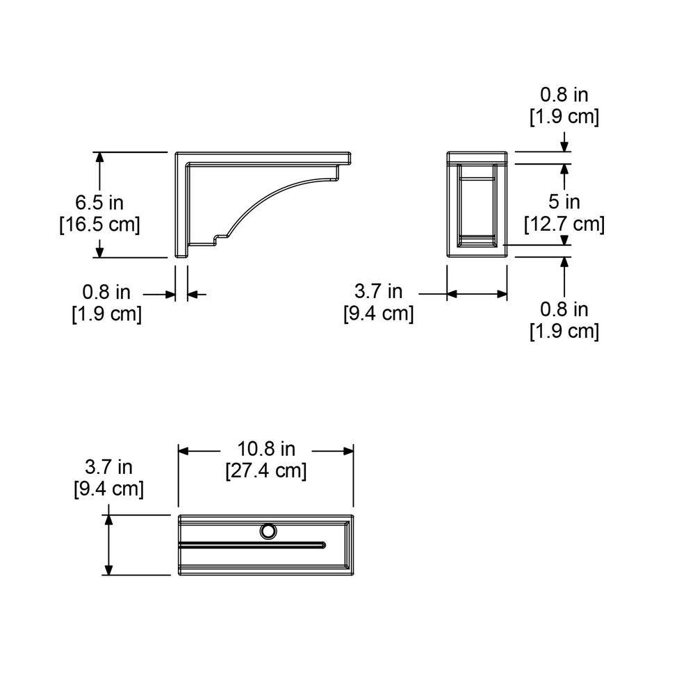 Fairfield White Polyethylene Decorative Window Box Brackets, 2-Pack