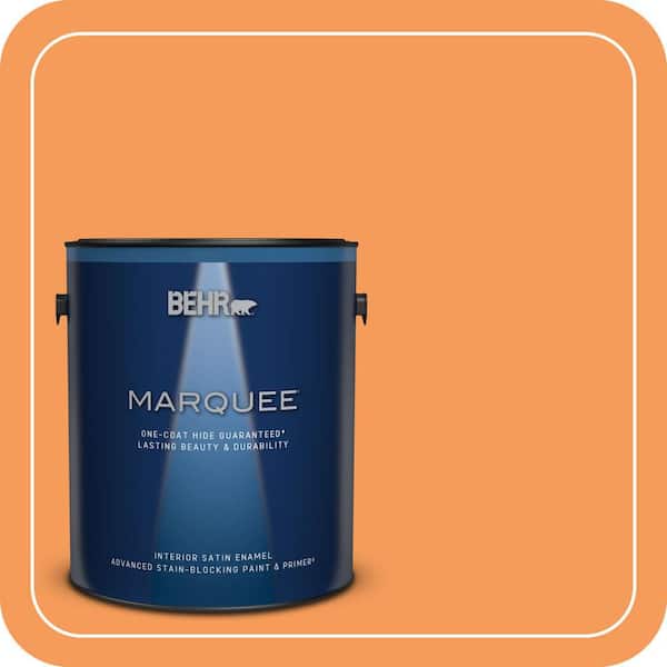 BEHR MARQUEE 1 gal. #260B-6 Blaze Orange Satin Enamel Interior Paint & Primer
