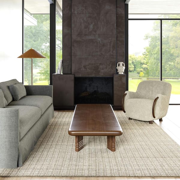 Ander Striped Wool-Blend Brown 4 ft. x 6 ft. Area Rug