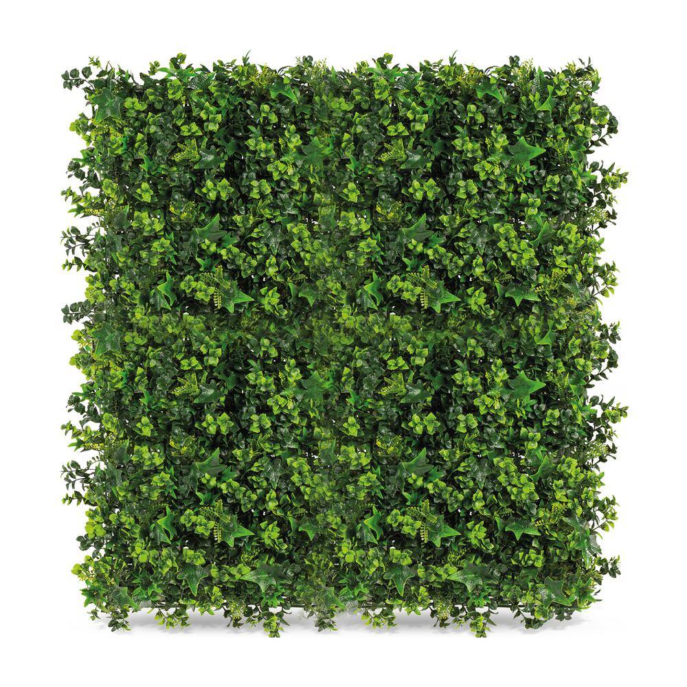 NATURAE DECOR Mix Leaf 20 in. X 20 in. Artificial Foliage Hedges Panel 4 Pieces MTR202050004PK