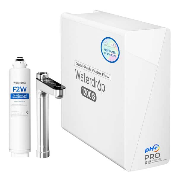 X12-PRO 1200 GPD Reverse Osmosis System, Alkaline NSF/ANSI 58 and 372-Certified 11-Stage, Smart Faucet, Extra F2W Filter