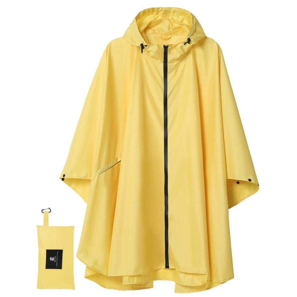 Durable Waterproof, Lightweight Packable, Adult Size, Rain Poncho, Hooded Zipper with Pockets, Unisex for Adult, Yellow price history on PriceWatchPro