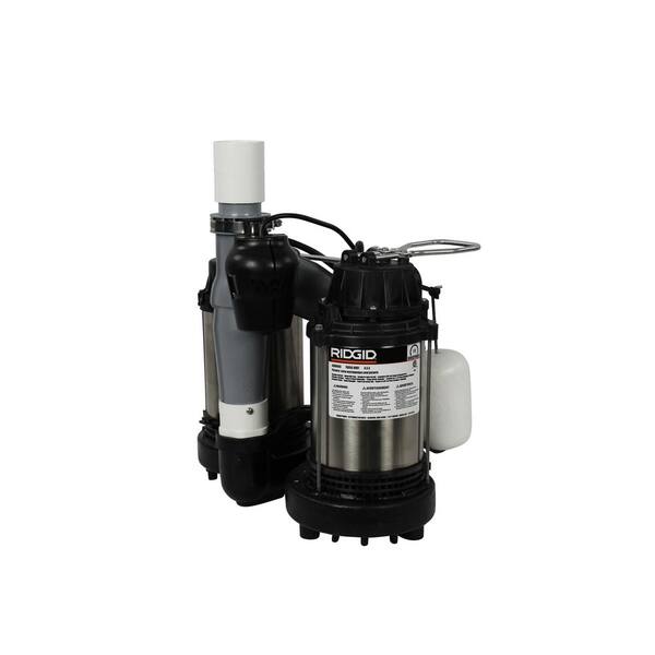 RIDGID 1/2 HP Stainless Steel Dual Suction Sump Pump, 54 OFF