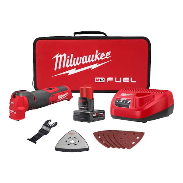 Milwaukee M12 12V Lithium-Ion Cordless Rotary Tool w/Compact Battery Pack 2.0Ah and Charger Starter Kit