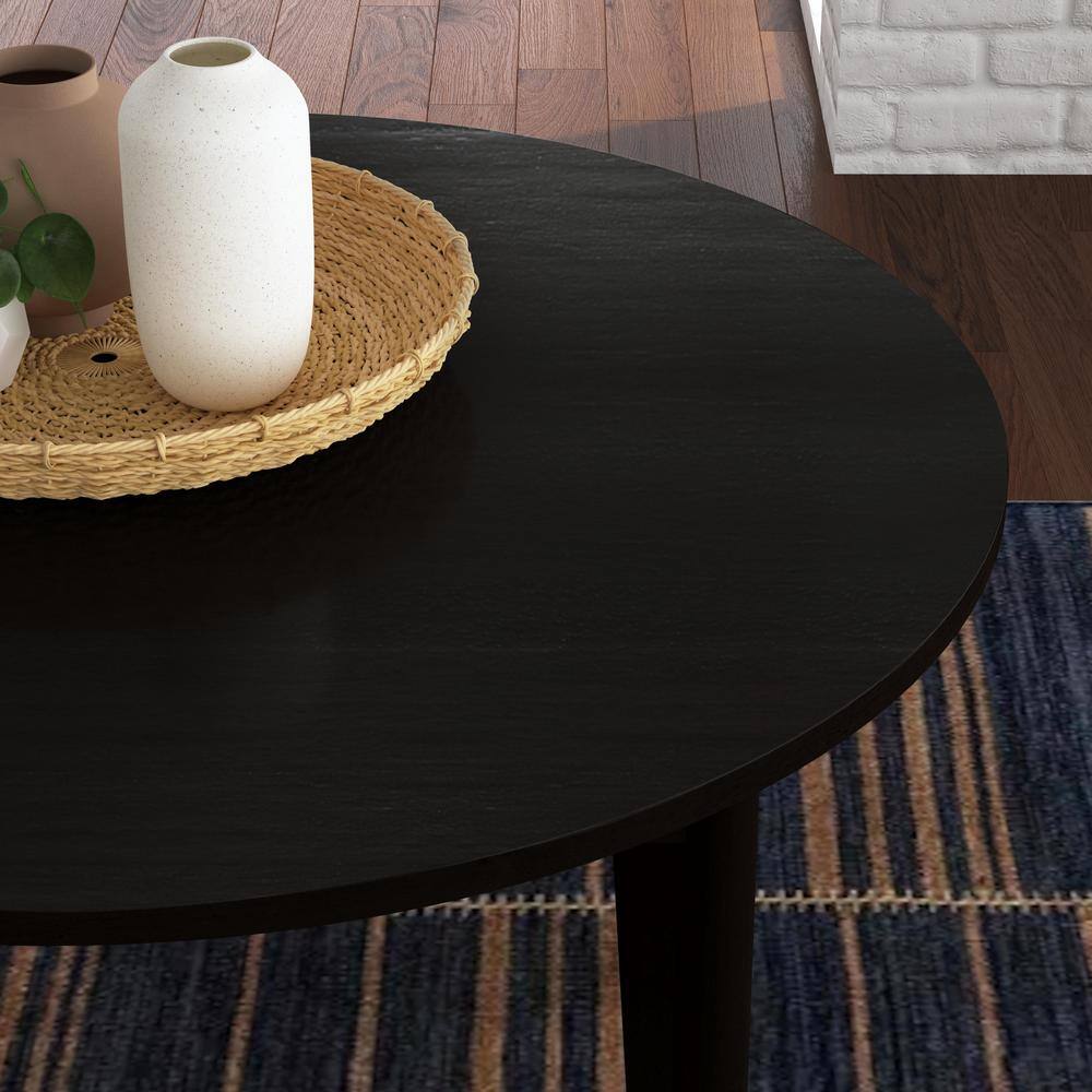 Brentwood Black Round Wood Dining Table for Four