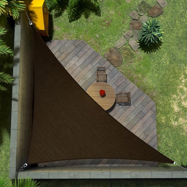 10 ft. x 10 ft. x 14.1 ft. Brown Right Triangle Shade Sail