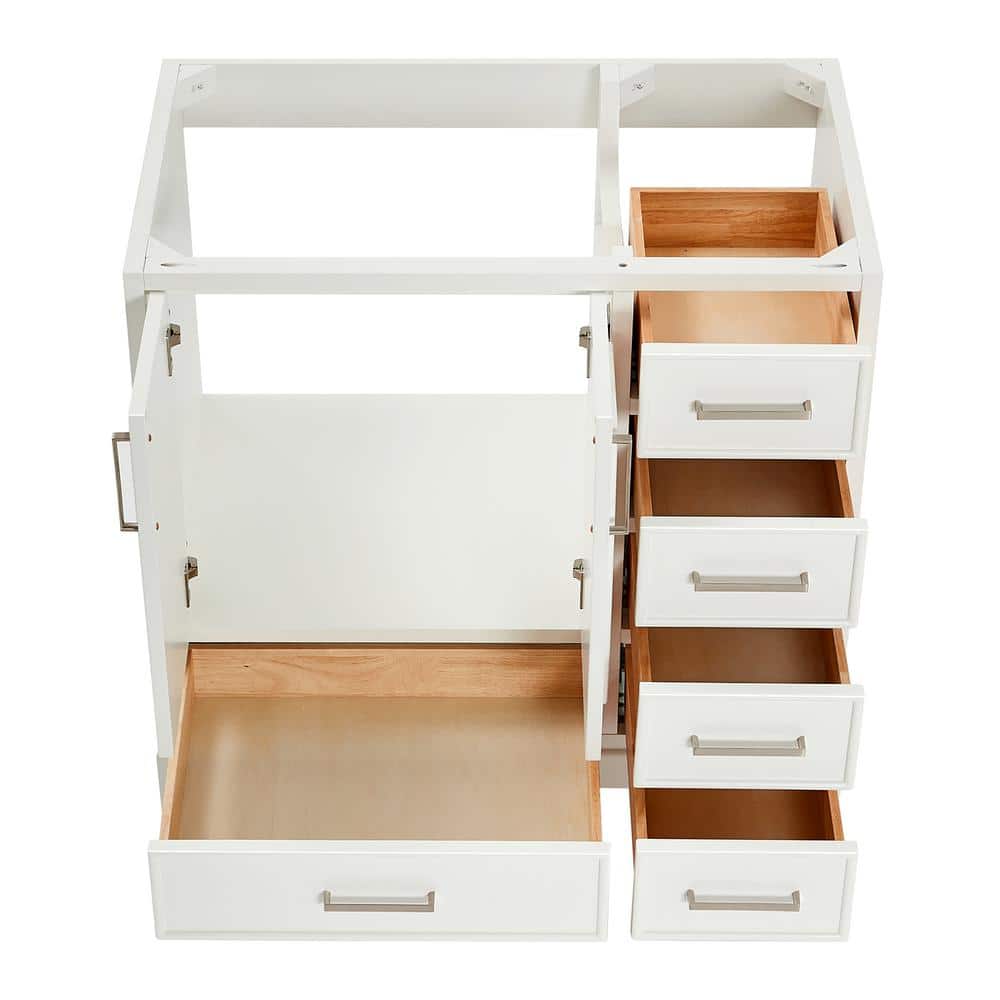 Stafford 37" White Freestanding Bathroom Vanity with Brushed Nickel Hardware