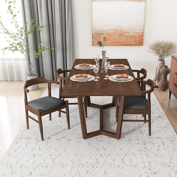 Yolanda 5 piece 2025 solid wood dining set