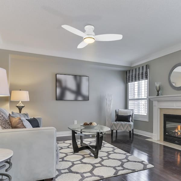 Arran 48 in. Color Changing Integrated LED Indoor Matte White 10-Speed DC Ceiling Fan with Light Kit and Remote Control