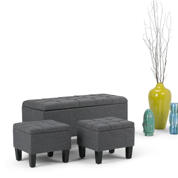 Simpli home dover storage store ottoman bench