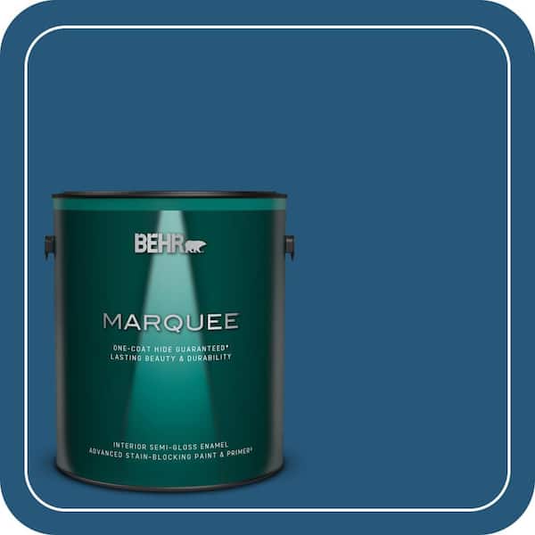 BEHR MARQUEE 1 gal. #S-H-560 Royal Breeze Semi-Gloss Enamel Interior Paint & Primer
