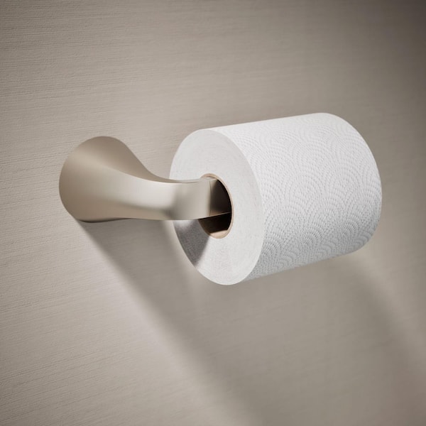 Cursiva Toilet Paper Holder in Vibrant Brushed Nickel