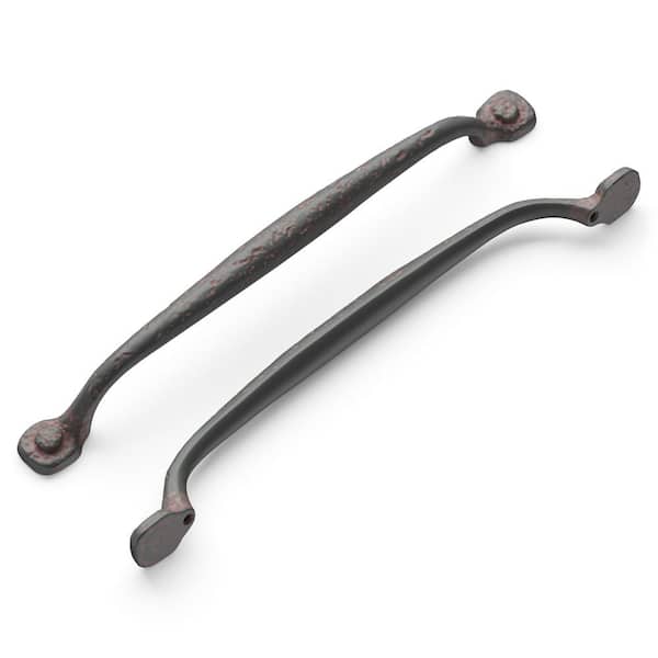 HICKORY HARDWARE Refined Rustic 8-13/16 in. Modern Rustic Iron Cabinet Bar Pull Handle for Kitchen, Bathroom and Furniture (1-Pack)