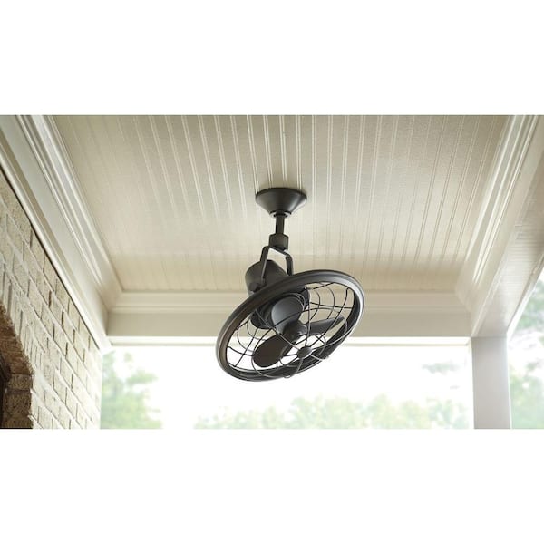 Indoor And Outdoor Tarnished Bronze Oscillating Ceiling Fan With Wall Control 