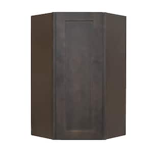 Lancaster Shaker Assembled 24 in. x 42 in. x 15 in. Wall Diagonal Corner Cabinet with 1 Door in Vintage Charcoal