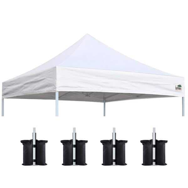 EURMAX USA Pop Up Replacement Canopy Cover, Instant Ez Top Cover ONLY, Bonus 4PC Pack Canopy Weight Bag( 8 ft. x 8 ft. White