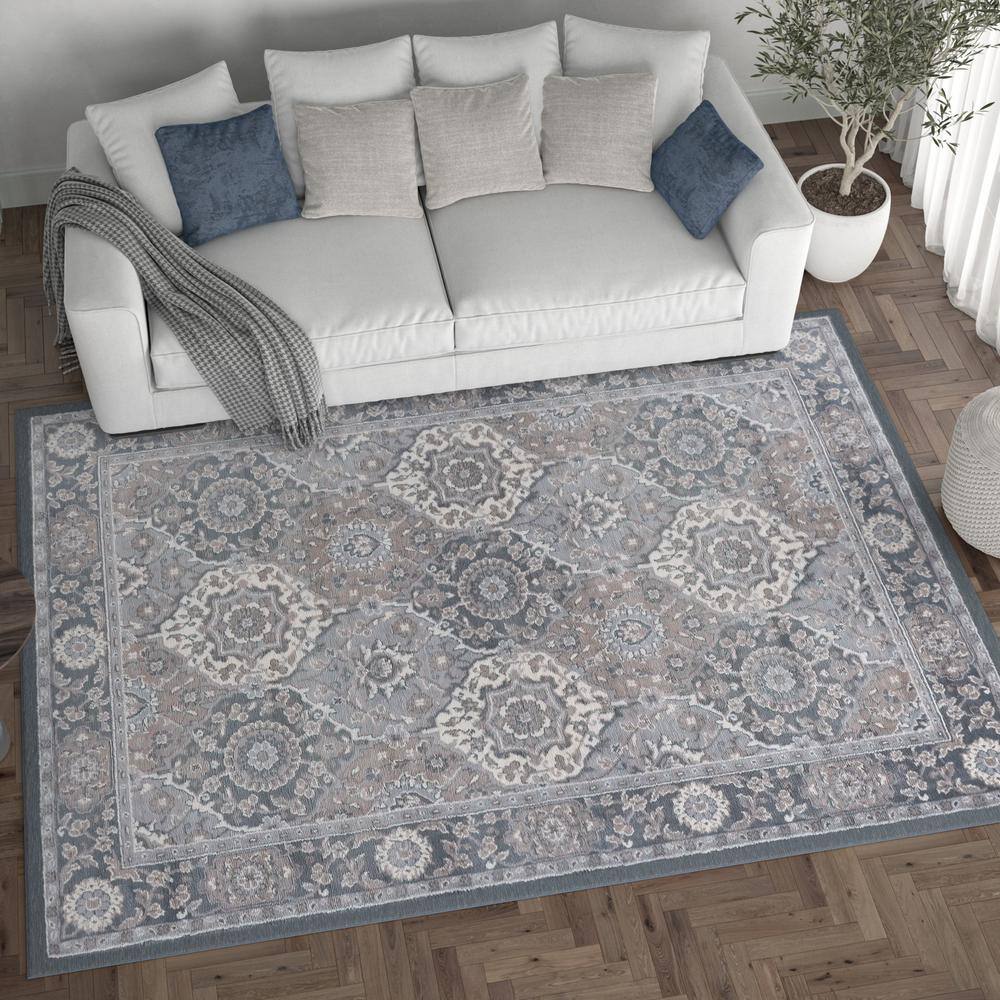 Madison 2' x 3' Gray Synthetic Oriental Rectangular Rug
