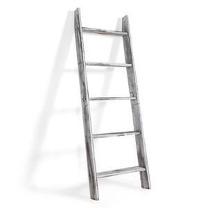 5 Rungs Freestanding Ladder Towel Rack in Vintage White