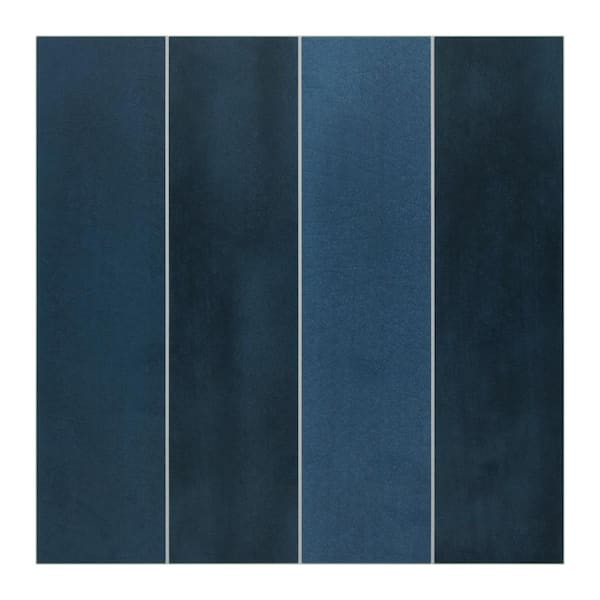 sunwings Stacked Blue 9.05 in. x 0.12 in. Peel and Stick Backsplash Stone Composite Decorative Wall Tile (0.57 sq. ft.)