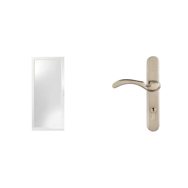 3000 Series 36 in. x 80 in. White Right-Hand Aluminum Storm Door and 3000/4000 Series Nickel Handle Set
