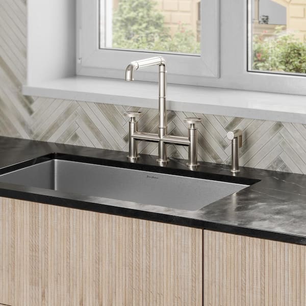 Avallon Pro 2-Handle Standard Kitchen Faucet with Side Sprayer in Brushed Nickel