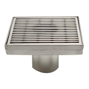 5.25 in. Linear Shower Drain in Brushed Stainless Steel