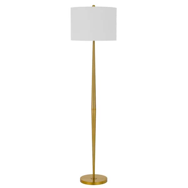 CAL Lighting 62 in. Antique Brass Metal Indoor Metal Floor Lamp with Shade