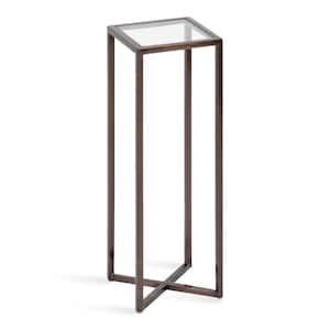 Jaspur 6.75 in. D Bronze 21.00 in. H Rectangle Glass End Table