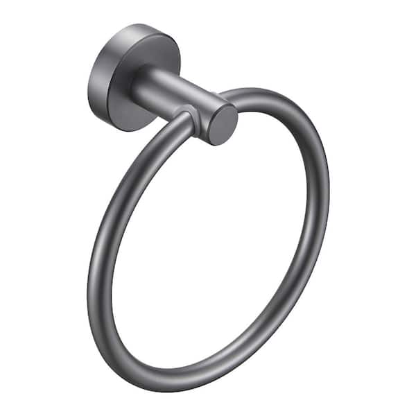 Gluon Wall Mounted Round Closed Towel Ring in Grey
