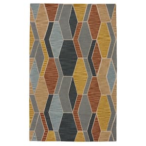 Sade Hand-Tufted 8 ft. X 10 ft. Gray/Gold Rectangle Area Rug