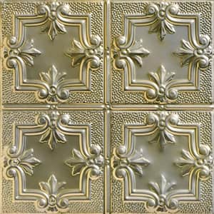 Antoinette Gold Nugget 2 ft. x 2 ft. Decorative Lay-in Tin Ceiling Tile (48 sq. ft./case)
