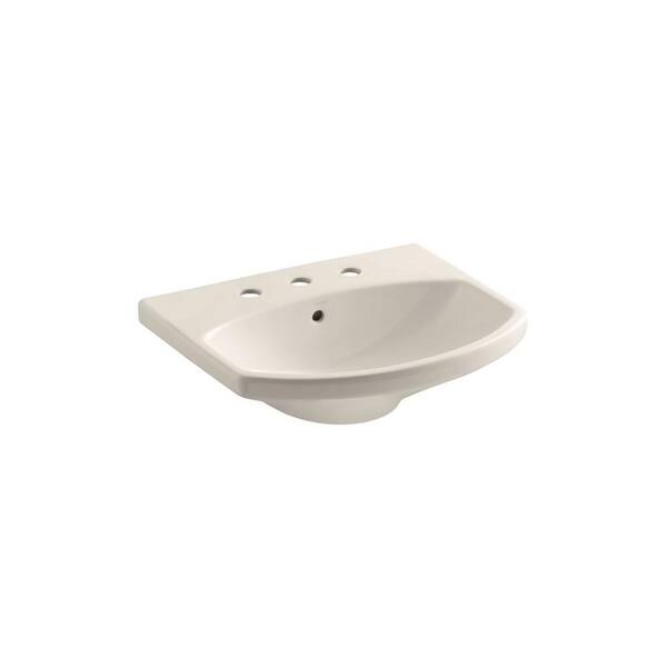 KOHLER Cimarron 3-5/8 in. Pedestal Sink Basin in Innocent Blush