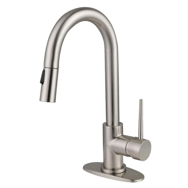 New York 1-Handle Bar Faucet Deckplate Included in Brushed Nickel