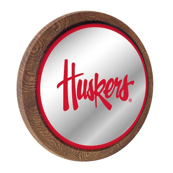 The Fan-Brand 20 in. x 20 in. Nebraska Cornhuskers Huskers Mirrored Barrel  Top Mirrored Decorative Sign NCNEBR-245-02 - The Home Depot