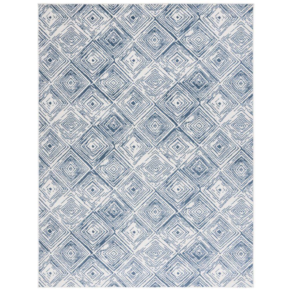 Pyramid 8 ft. x 10 ft. Ivory/Blue Geometric Diamond Swirl Area Rug price history on PriceWatchPro