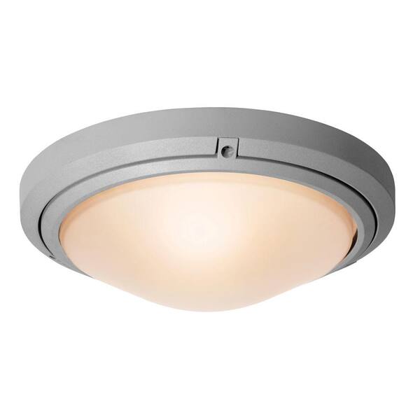 Access Lighting Oceanus 2-Light Satin Outdoor Flush/Wall Mount with Frosted Glass Shade