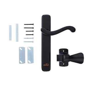 Bayfield Surface Lever Mount Latch for Screen and Storm Doors, Black